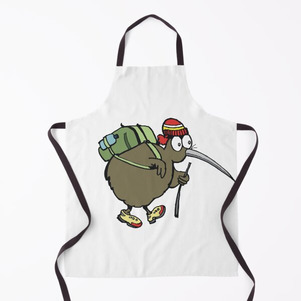 Item preview, Cartoon of cute kiwi bird hiker carrying back pack designed and sold by Al Benge - NZ & Australian Art.