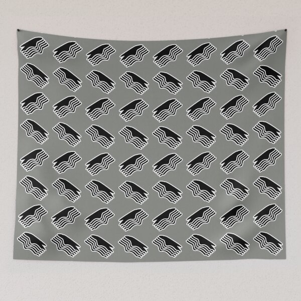 Item preview, Black and White Abstract Layered Shape on Grey Background designed and sold by ThisNThatImages.