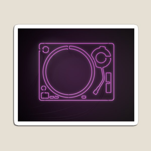 Neon Turntable 1 - 3D Art Magnet