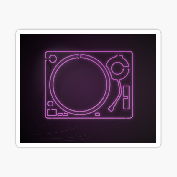 Neon Turntable 1 - 3D Art Sticker