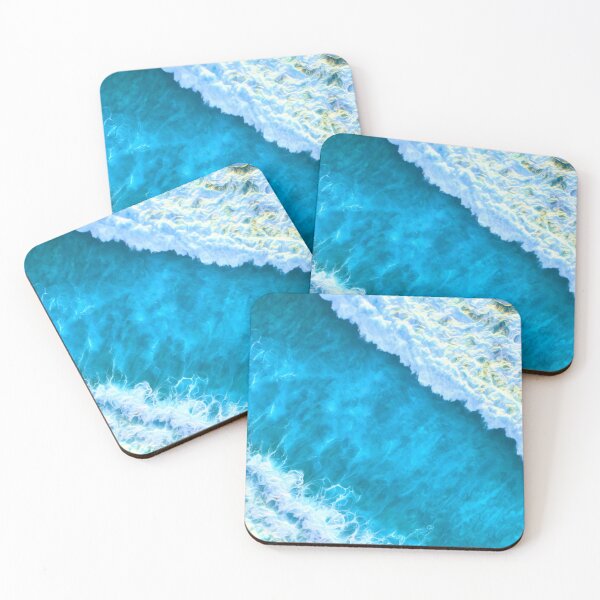 Item preview, Aerial view of ocean waves, stunning blue and white photograph, smoothing effect enhancing the fluidity and fluffiness of the ocean waves. designed and sold by Orianah.