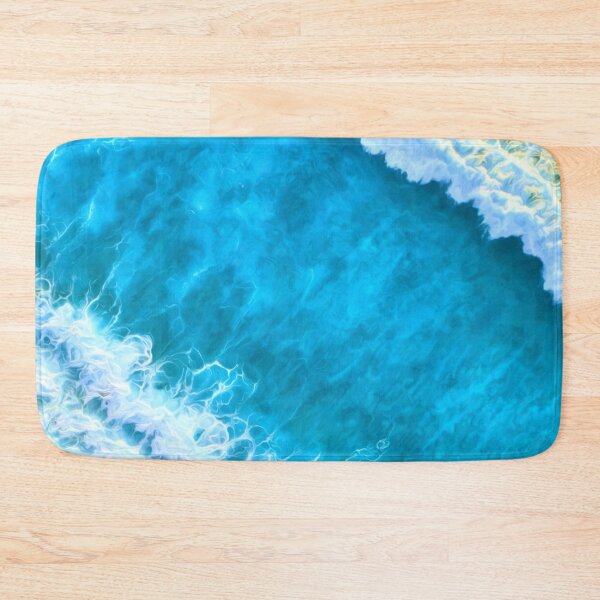 Item preview, Aerial view of ocean waves, stunning blue and white photograph, smoothing effect enhancing the fluidity and fluffiness of the ocean waves. designed and sold by Orianah.
