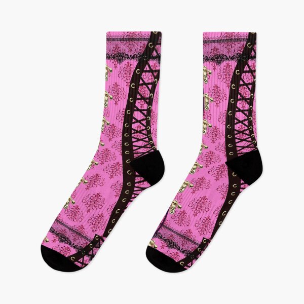 Item preview, Pink & Black Victorian waspie designed and sold by Kestrelle.