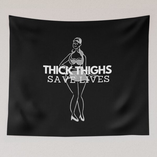 Item preview, Thick Thighs Save Lives Body Positive PinUp Girl  designed and sold by JustAMillenial -.