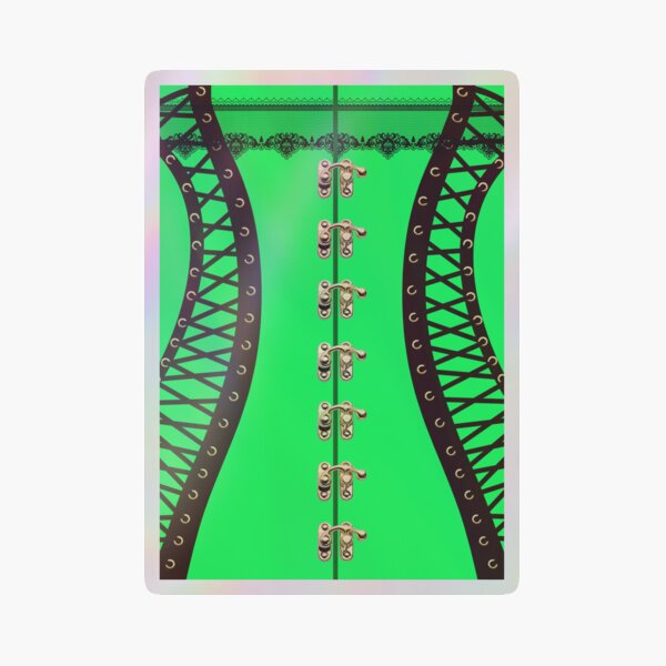 Item preview, Fluro Green & Black Victorian waspie designed and sold by Kestrelle.