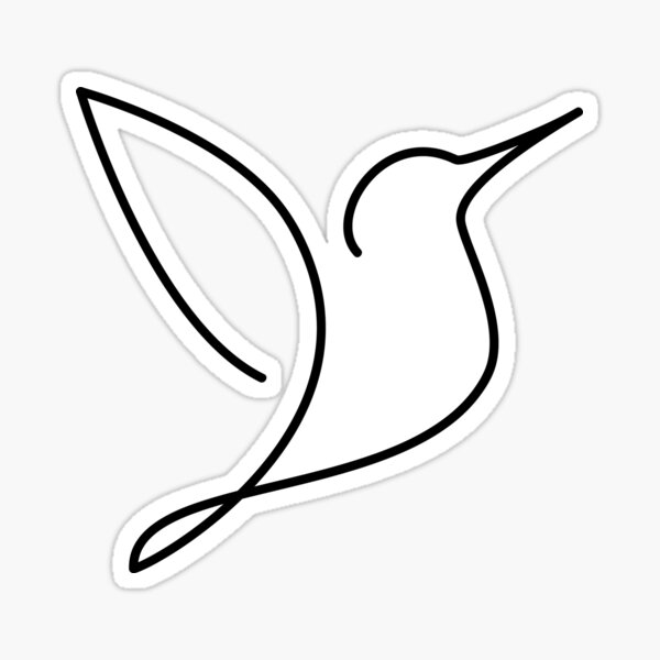 The hummingbird, one line drawing Sticker for Sale by Elis-Art