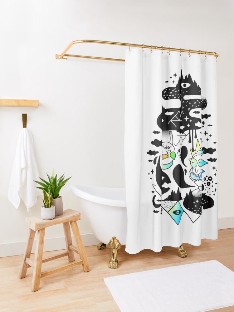Alternate view of Rickhromatic Shower Curtain