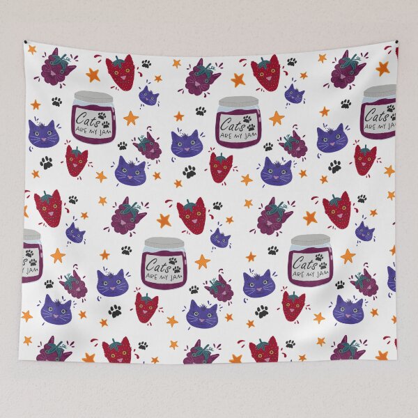 Item preview, Cats are my Jam pattern designed and sold by Taylor Tinkham.