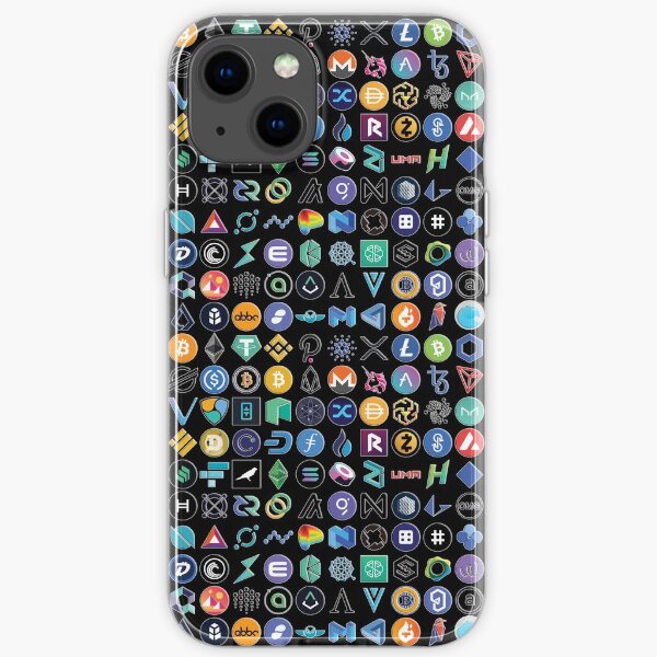 Crypto Logos 3D on Black iPhone Soft Case