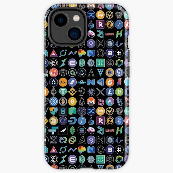 Crypto Logos 3D on Black iPhone Tough Case