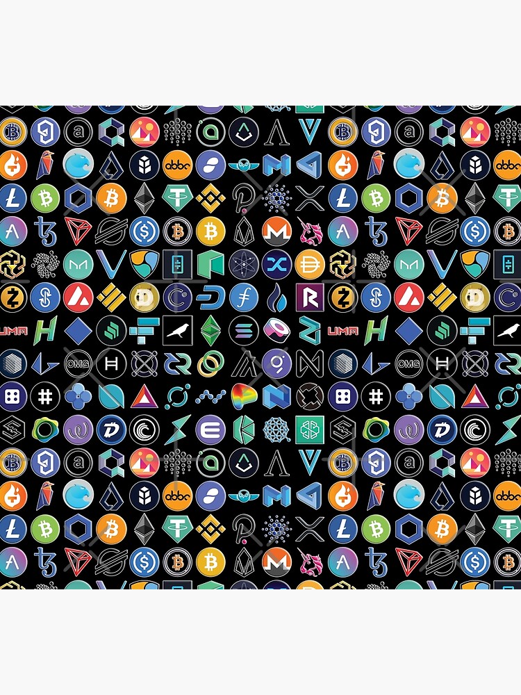 Disover Crypto Logos 3D on Black Socks
