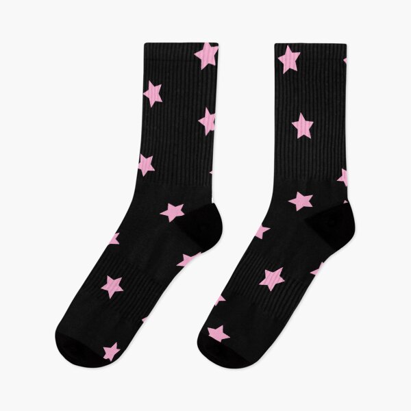 Item preview, Light Pink Star Polka Dot Pattern on a Black Background Large Sized Repeating Pattern designed and sold by Nicolette Olivier.