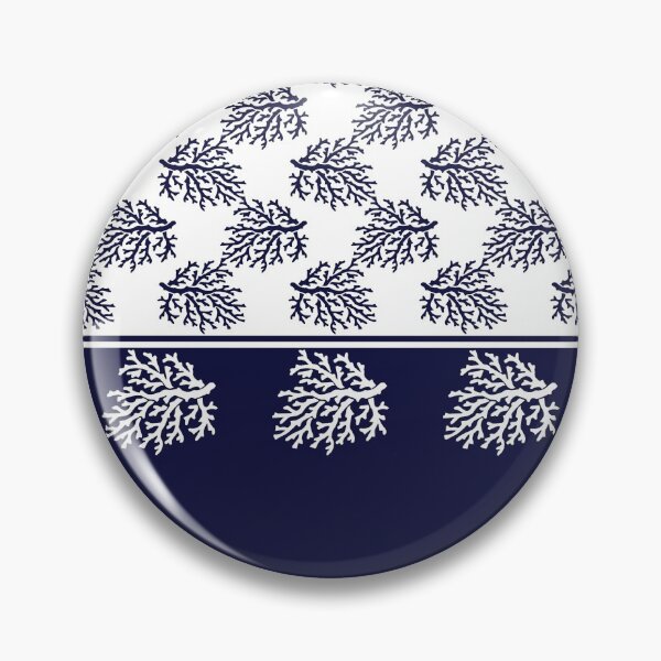 Item preview, White and Navy Blue Corals Pattern designed and sold by IoanaHraball.