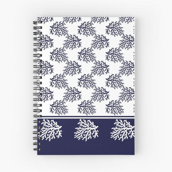 Item preview, White and Navy Blue Corals Pattern designed and sold by IoanaHraball.