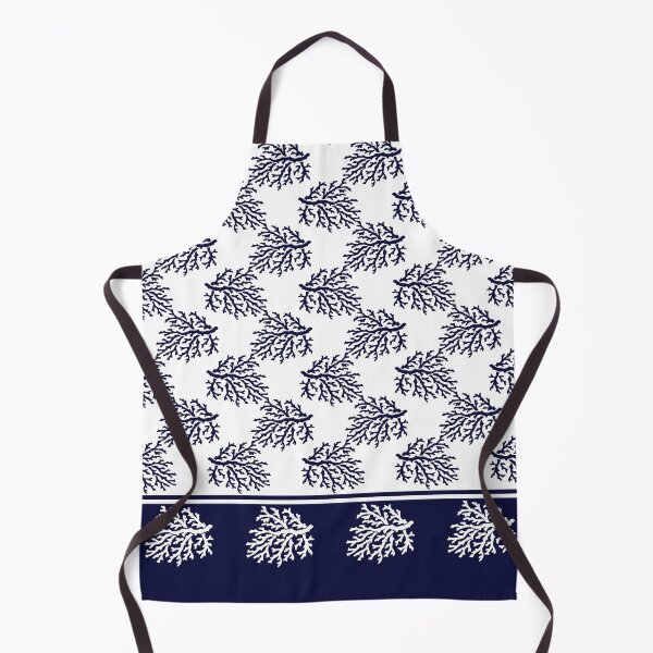Item preview, White and Navy Blue Corals Pattern designed and sold by IoanaHraball.