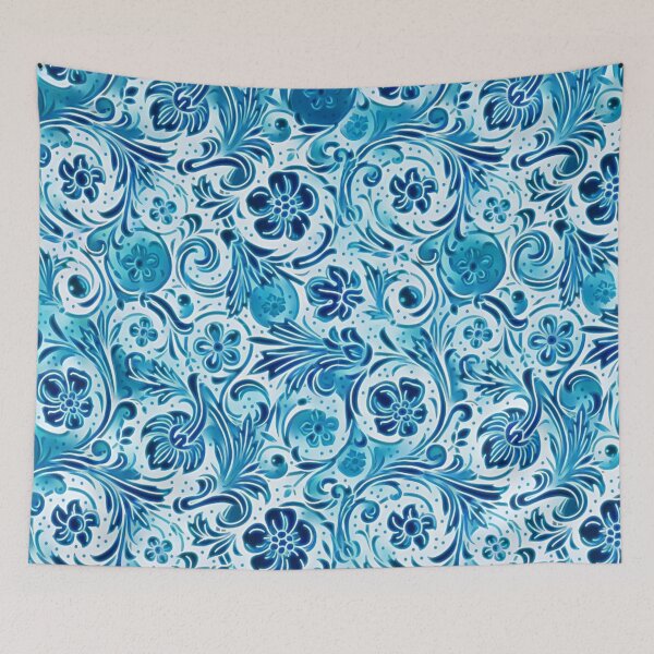 Item preview, Blue Flower Pattern designed and sold by ClassicalAnime.
