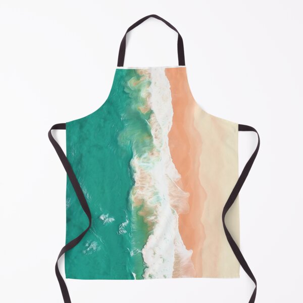 Item preview, Aerial view of beach waves hitting the sand. Stunning aqua blue, white and peachy sand photograph, smoothing effect enhancing the fluidity and fluffiness of the ocean waves. designed and sold by Orianah.
