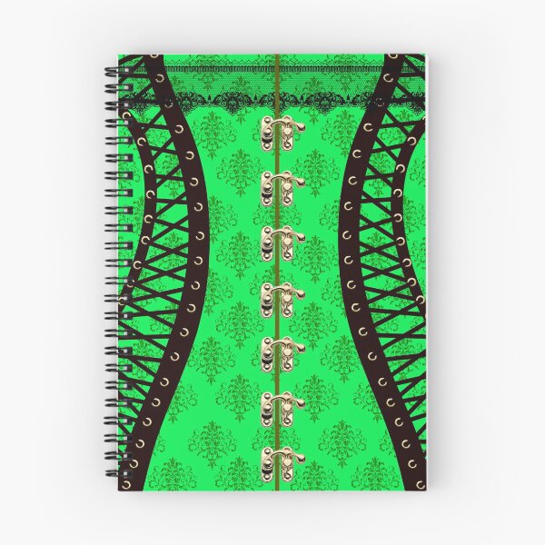 Item preview, Green  & Black Victorian waspie corset designed and sold by Kestrelle.