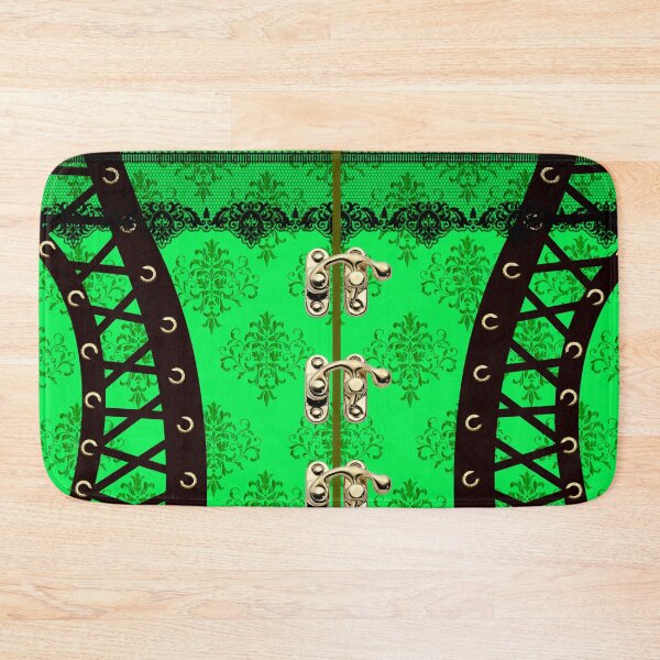 Item preview, Green  & Black Victorian waspie corset designed and sold by Kestrelle.