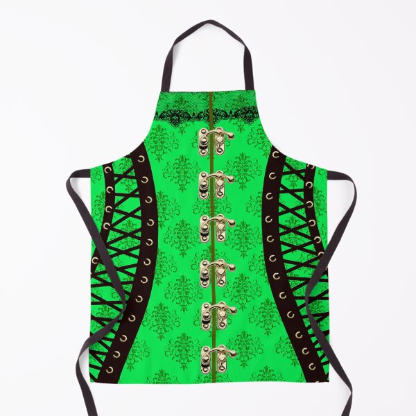 Item preview, Green  & Black Victorian waspie corset designed and sold by Kestrelle.