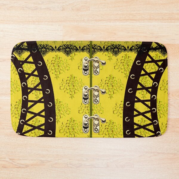 Item preview, Golden Yellow & Black Victorian waspie corset designed and sold by Kestrelle.