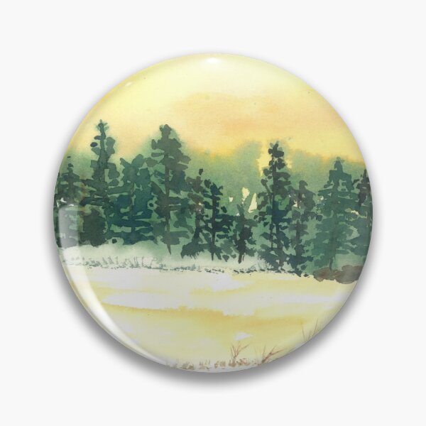 Item preview, Sumac- Watercolor Pines Winter Sunset designed and sold by Bunkhouse.