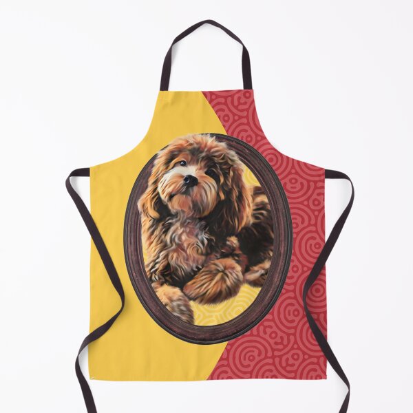 Item preview, Labradoodle in a frame on colorful graphic background art and design designed and sold by forziati design.
