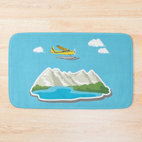 Item preview, Seaplane Flying Over Mountains designed and sold by DontGiveaShirt.