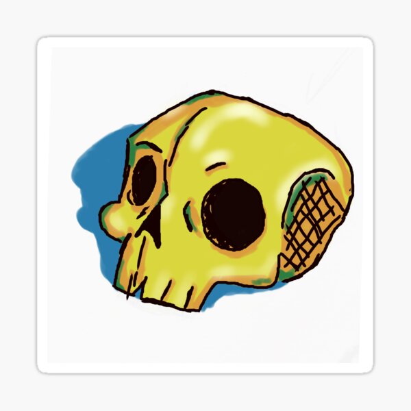 Karikatur goldener Schädel Sticker