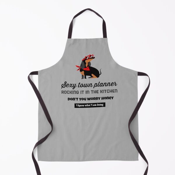 Item preview, Funny and cute apron design for town planners, rocking it in the kitchen designed and sold by LaughingAngels.