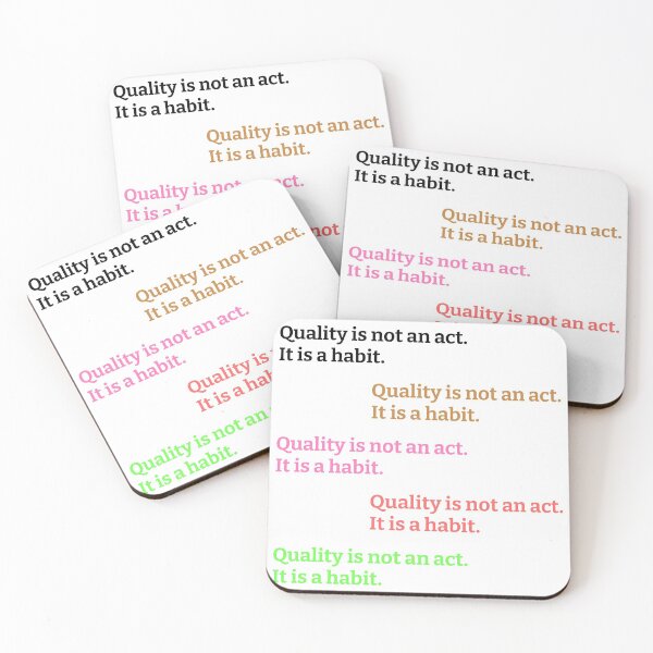 Item preview, Quality Is Not An Act It Is A Habit Sticker Pack designed and sold by kickwear-com.