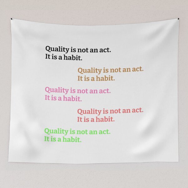 Item preview, Quality Is Not An Act It Is A Habit Sticker Pack designed and sold by kickwear-com.