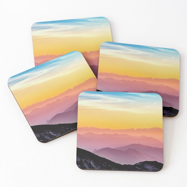Item preview, Photograph of blue sky, pink mountains, with smooth swirl effect. Mesmerizing colors and lines. Looking out over the mountain tops with a beautiful sky and cloud formation. designed and sold by Orianah.