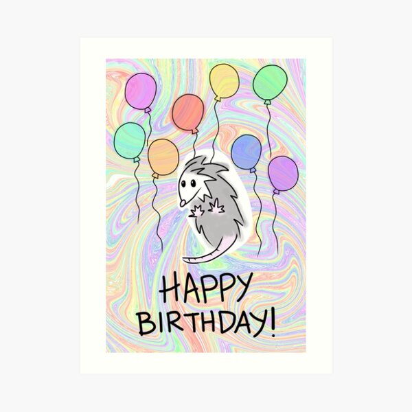 Happy Birthday Possum Card Art Print