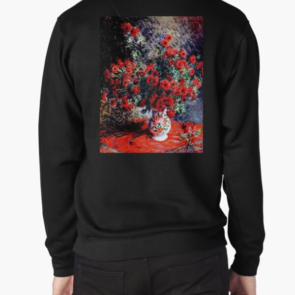 Claude Monet | Chrysanthemums | Monet Floral Fine Art  Pullover Sweatshirt