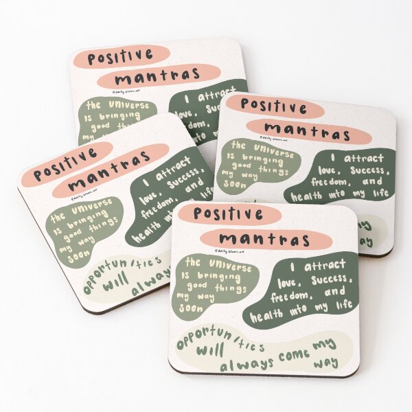 Item preview, Positive Mantras Pattern Poster | Inspirational Quotes | Self Love designed and sold by Daily Bloom Art.