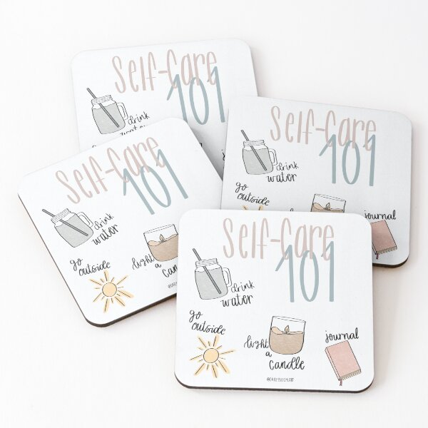 Item preview, Self Care 101 Pattern Print | Self Care Reminders designed and sold by Daily Bloom Art.