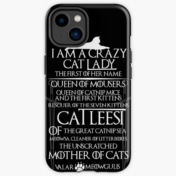 Catleesi- Madre de Gatos- Versión Blanco sobre Negro Funda resistente para iPhone