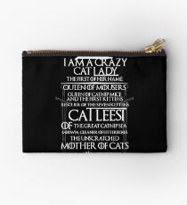 Catleesi- Mother of Cats- White on Black version Studio Pouch
