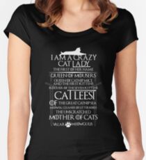 Catleesi- Mother of Cats- White on Black version Women's Fitted Scoop T-Shirt