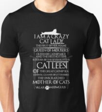 Catleesi- Mother of Cats- White on Black version Unisex T-Shirt