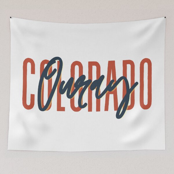 Item preview, Ouray Colorado // Script Design // State Flag Colors designed and sold by KylieBeth Designs.