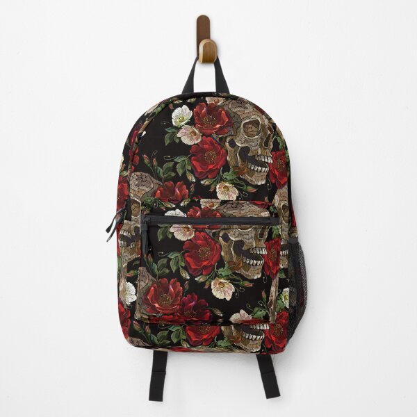 Item preview, Embroidery skull and red roses seamless pattern designed and sold by matrioshka.