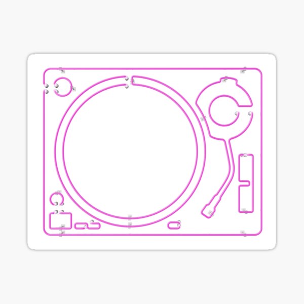 Neon Turntable 2 - 3D Art Sticker