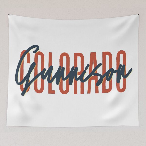 Item preview, Gunnison Colorado // Script Design // State Flag Colors designed and sold by KylieBeth Designs.