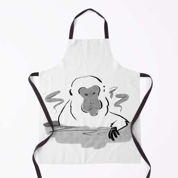 Item preview, Japanese Macaque in Hot Spring Brushwork Style designed and sold by AcuteLines.