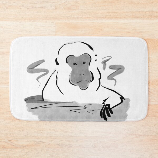Item preview, Japanese Macaque in Hot Spring Brushwork Style designed and sold by AcuteLines.