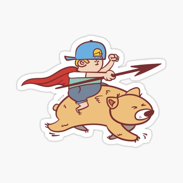 Riding Bears Sticker