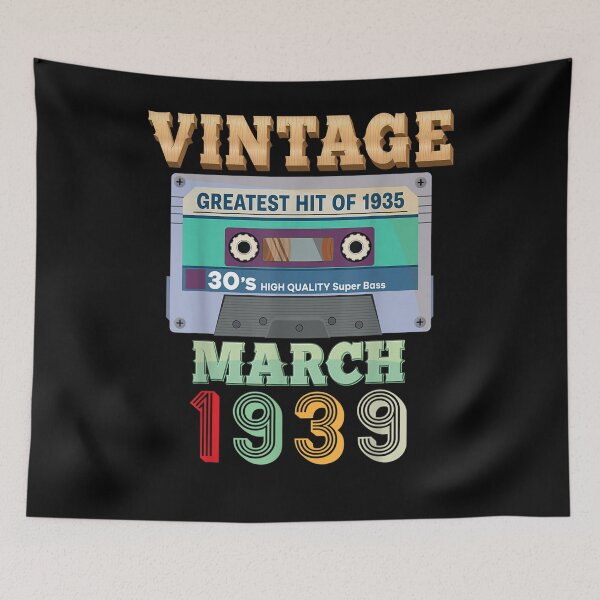 Item preview, Vintage March 1939 82nd Birthday 82 Years Old Cassette Tape designed and sold by aguilaro.