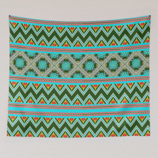 Item preview, Blue floral textiles pattern designed and sold by Chamaiporn Pangtorn.